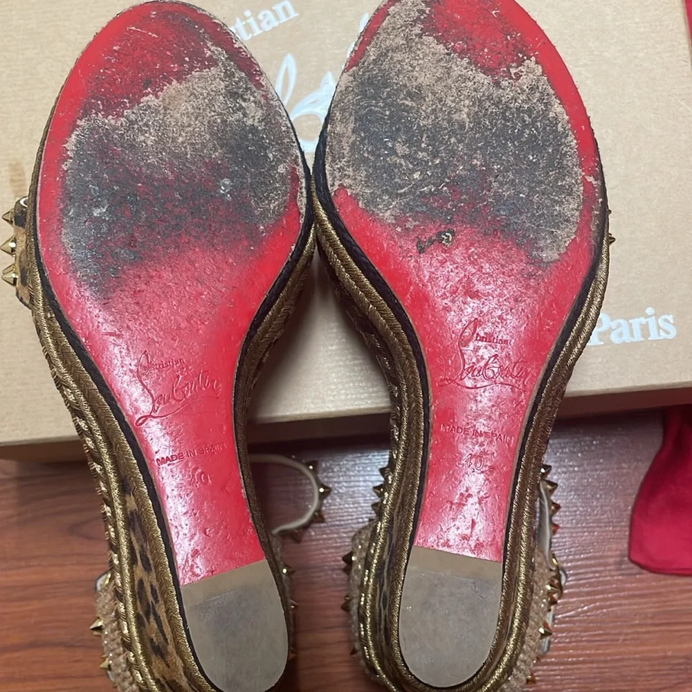 Christian Louboutin Mad Monica leopard wedge size 10 - Picture 8 of 13